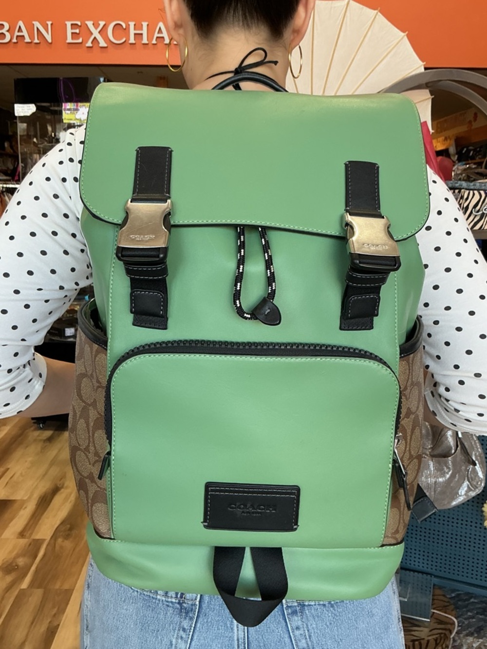 Green Coach Track Backpack